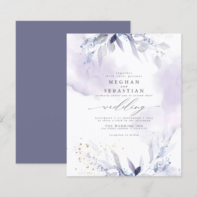 Papier Budget Mais Belle Aquarelle De Plum Élégante (Devant / Derrière)