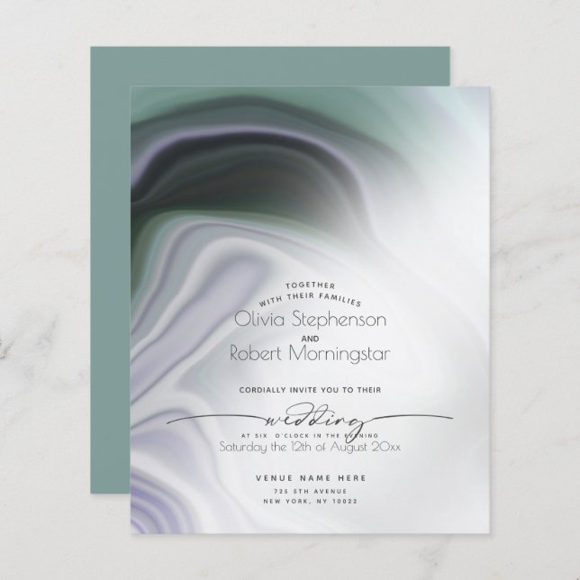 Papier Budget Mais Belle Dusty Jade Lilac Agate (Devant / Derrière)