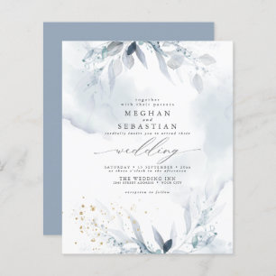 Papier Budget Mais Belle Elégante Aquarelle Bleue