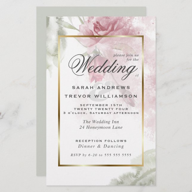 Papier Budget mais belles roses roses rustiques rustiques (Devant / Derrière)