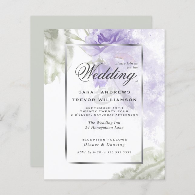 Papier Budget mais de beaux Roses de lavande rustique (Devant / Derrière)