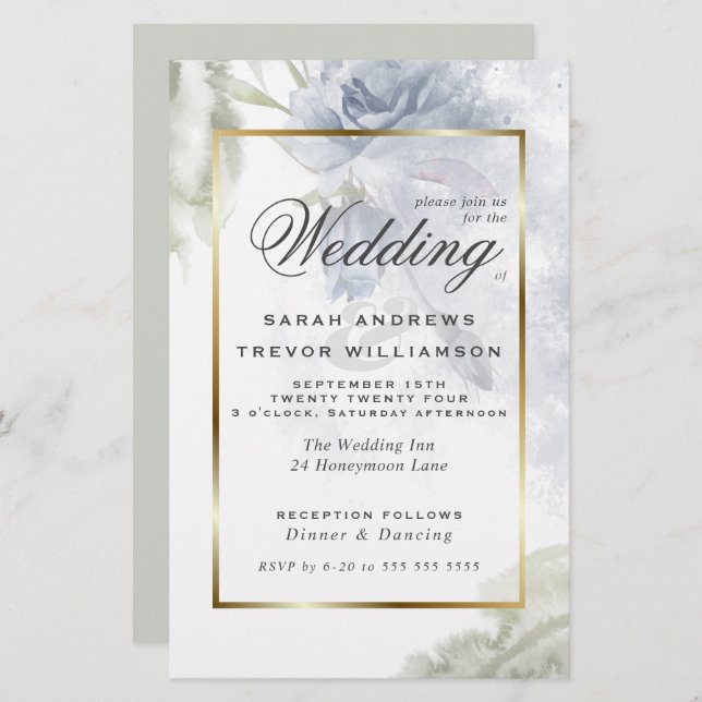 Papier Budget, mais de beaux Roses russes bleus (Devant / Derrière)