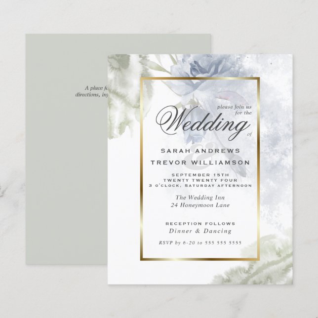 Papier Budget, mais de beaux Roses russes bleus (Devant / Derrière)