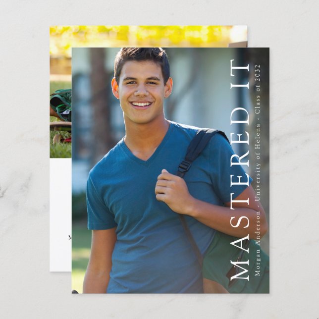 Papier BUDGET Maîtrise Il Faire-part Diplômée (Devant / Derrière)