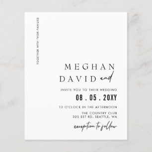 Papier Budget manuscrit Simple Noir Faire-part de mariage