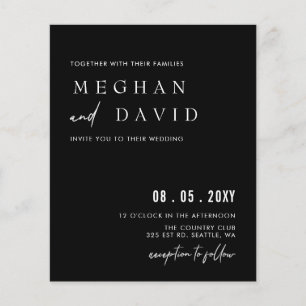 Papier Budget manuscrit Simple Noir Faire-part de mariage