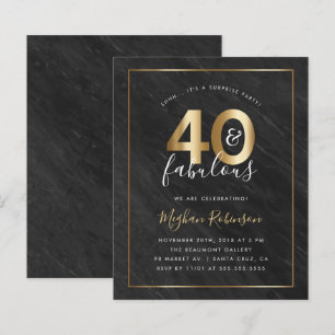 Papier Budget Marble Gold Surprise 40e fête d'anniversair