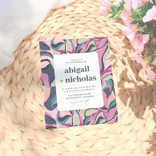 Papier Budget Mariage Abstrait Coloré Rétro Groovy