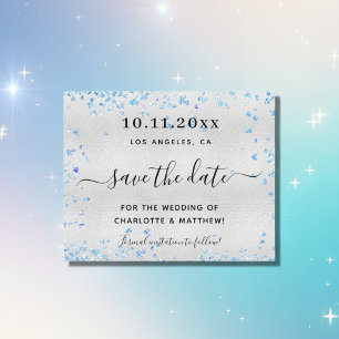 Papier Budget mariage argent bleu coeurs enregistrer la d