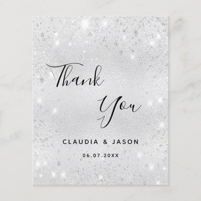 Papier Budget mariage argent parties scintillant poussièr (Devant)