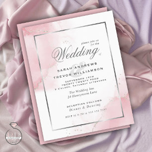 Papier Budget Mariage Blush Pink Silver Abstrait