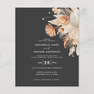 Papier budget mariage botanique pampas herbe invitation