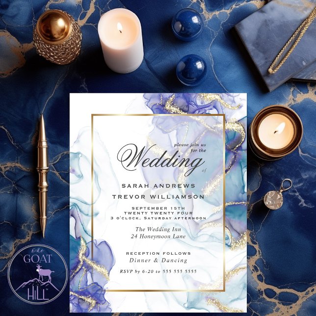 Papier Budget Mariage Celestial Turquoise Indigo Gold Abs (Créateur téléchargé)