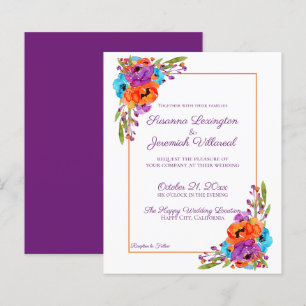 Papier BUDGET Mariage d'aquarelle couleur violet orange