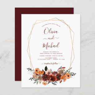 Papier Budget Mariage de automne Bourgogne Eucalyptus Flo