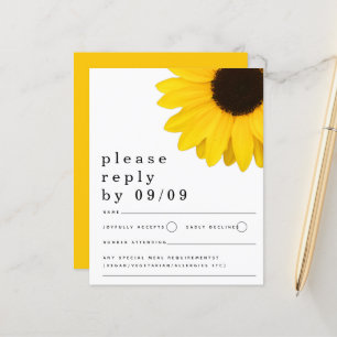 Papier Budget Mariage de tournesol jaune RSVP