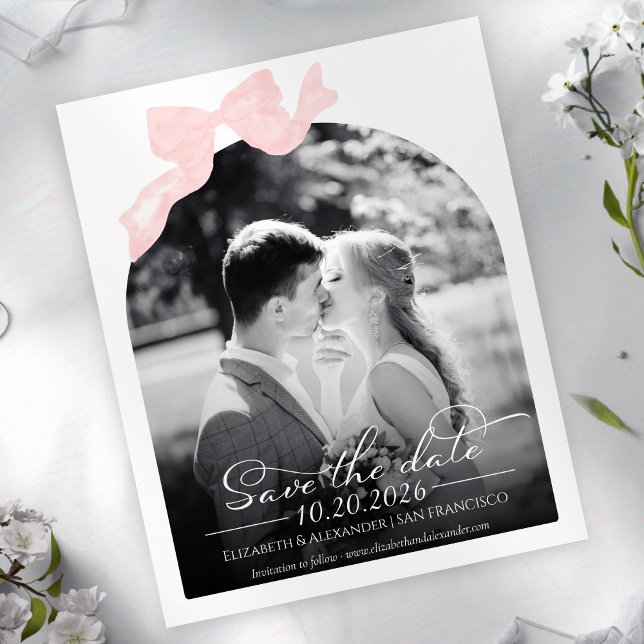 Papier Budget Mariage Enregistrer la date Invitation Bow  (Créateur téléchargé)