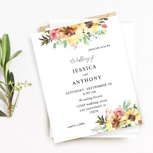 Papier Budget Mariage floral de tournesol d'été