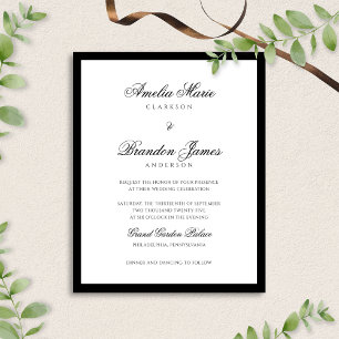 Papier BUDGET Mariage frontalier classique noir et blanc