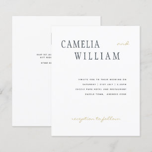 Papier BUDGET Mariage moderne Midnight Blue Gold Texte