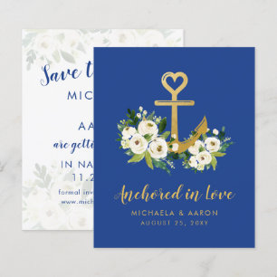 Papier Budget Mariage nautique Enregistrer la date Ancre 