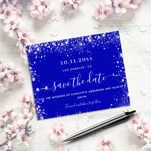Papier Budget mariage royal bleu argent parties scintilla