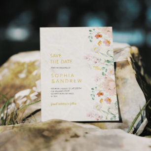 Papier Budget Mariage Rustique Fleur sauvage Enregistrer