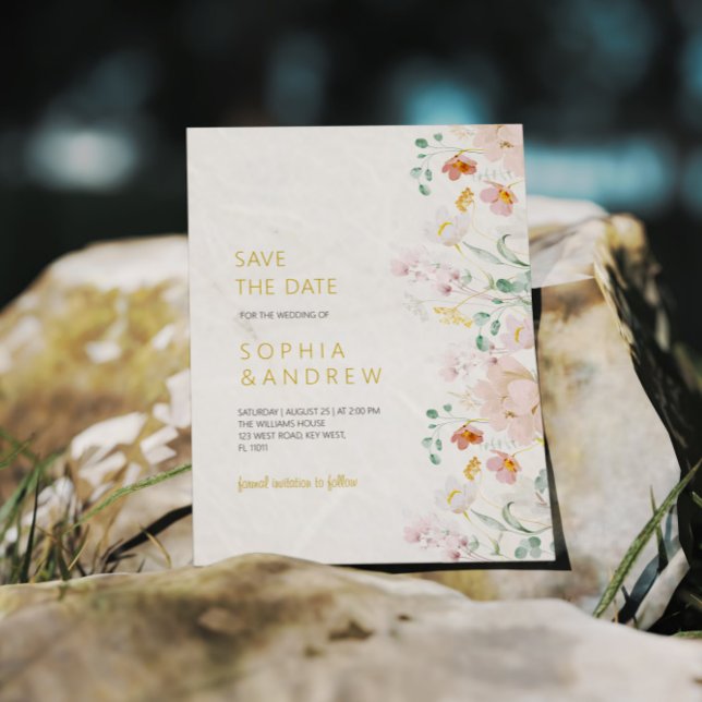 Papier Budget Mariage Rustique Fleur sauvage Enregistrer  (Créateur téléchargé)