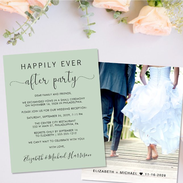 Papier Budget Mariage Sage Vert Heureux Joyeux Jamais Apr (Your love story deserves a grand celebration!)