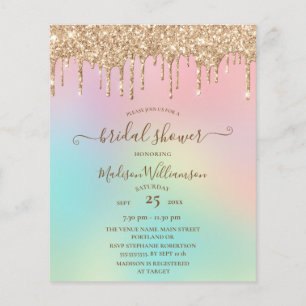 Papier Budget Mariage sous une douche de paillettes doré