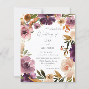 Papier Budget Mariage Violet & Rose Floral V3 Grand