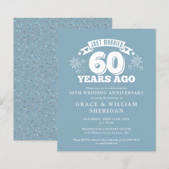Papier Budget Marié 60e anniversaire Invitation (Devant / Derrière)