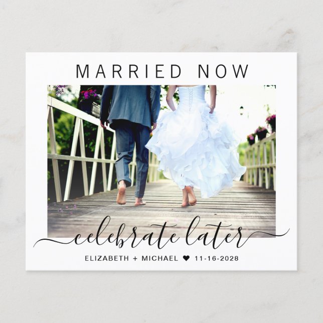 Papier Budget Marié Maintenant Célébrer Plus Tard Photo M (Devant)
