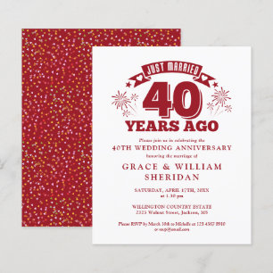 Papier Budget Marié Ruby Invitation du 40e anniversaire