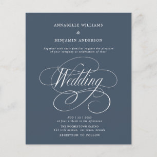 Papier Budget Marine bleu et blanc Faire-part de mariage