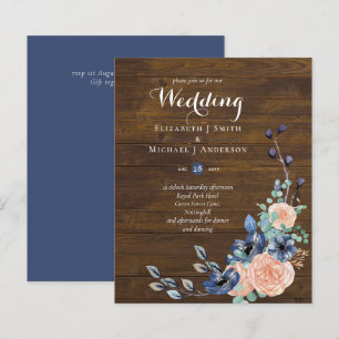 Papier Budget Marine Bleu et Mariage de corail Woodland