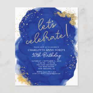 Papier Budget Marine Blue Gold Parties scintillant Encre 