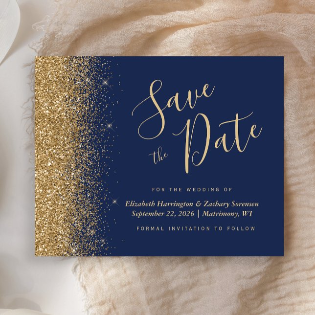 Papier Budget Marine Blue Gold Parties scintillant Enregi (Créateur téléchargé)