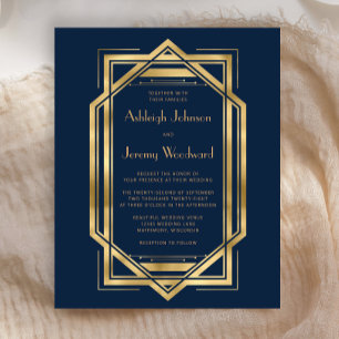 Papier Budget Marine Blue Gold Vintage 1920 Déco Mariage