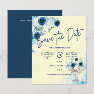 Papier Budget Marine Dusty Blue Floral Rustic Mariage