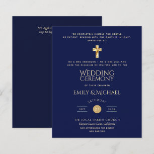 Papier Budget Marine Gold catholique Mariage chrétien Inv