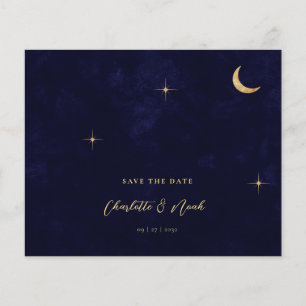 Papier BUDGET Marine Gold Moon Stars Photo QR Code Mariag