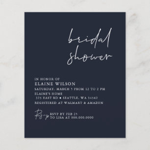 Papier Budget Marine moderne nuptiale douche Invitation