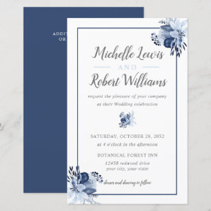 Papier BUDGET Marine Plutôt Grey Floral 5,5x8,5 mariage