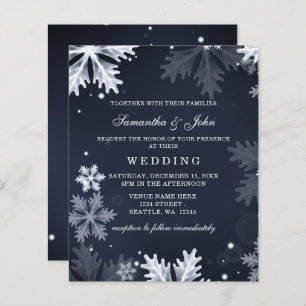 Papier Budget Marine Snowflakes Invitation au mariage hiv