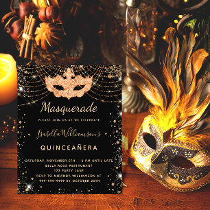 Papier Budget mascarade en or noir parties scintillant Qu