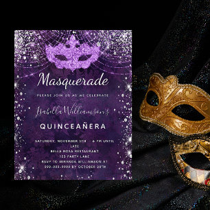 Papier Budget mascarade parties scintillant violet Quince