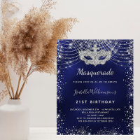 Budget Masquerade marine bleu argent anniversaire