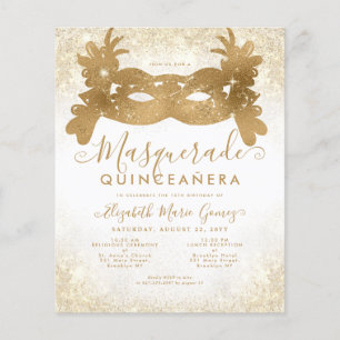 Papier Budget Masquerade Parties scintillant or blanc Qui