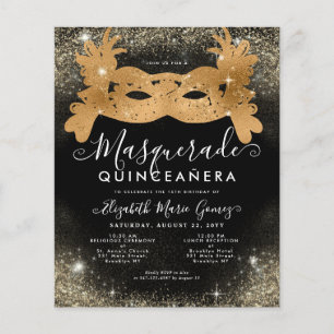 Papier Budget Masquerade Parties scintillant or noir Quin